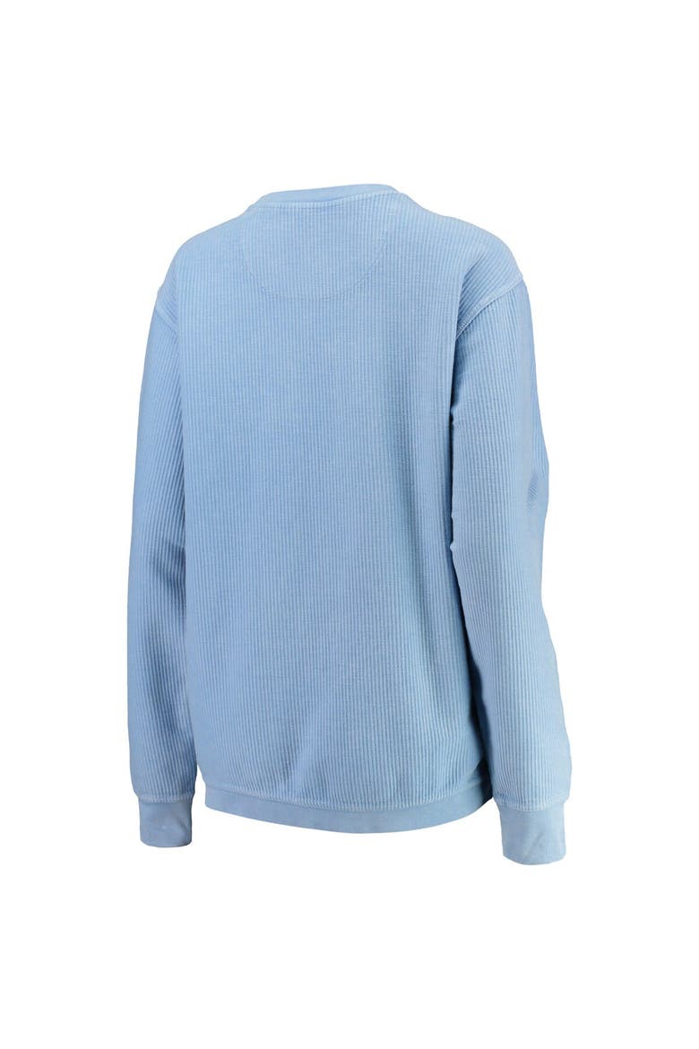 Women's Pressbox Carolina Blue North Carolina Tar Heels Comfy Cord Vintage Wash Basic Arch Pullover Sweatshirt, Alternate, color, Light Blue