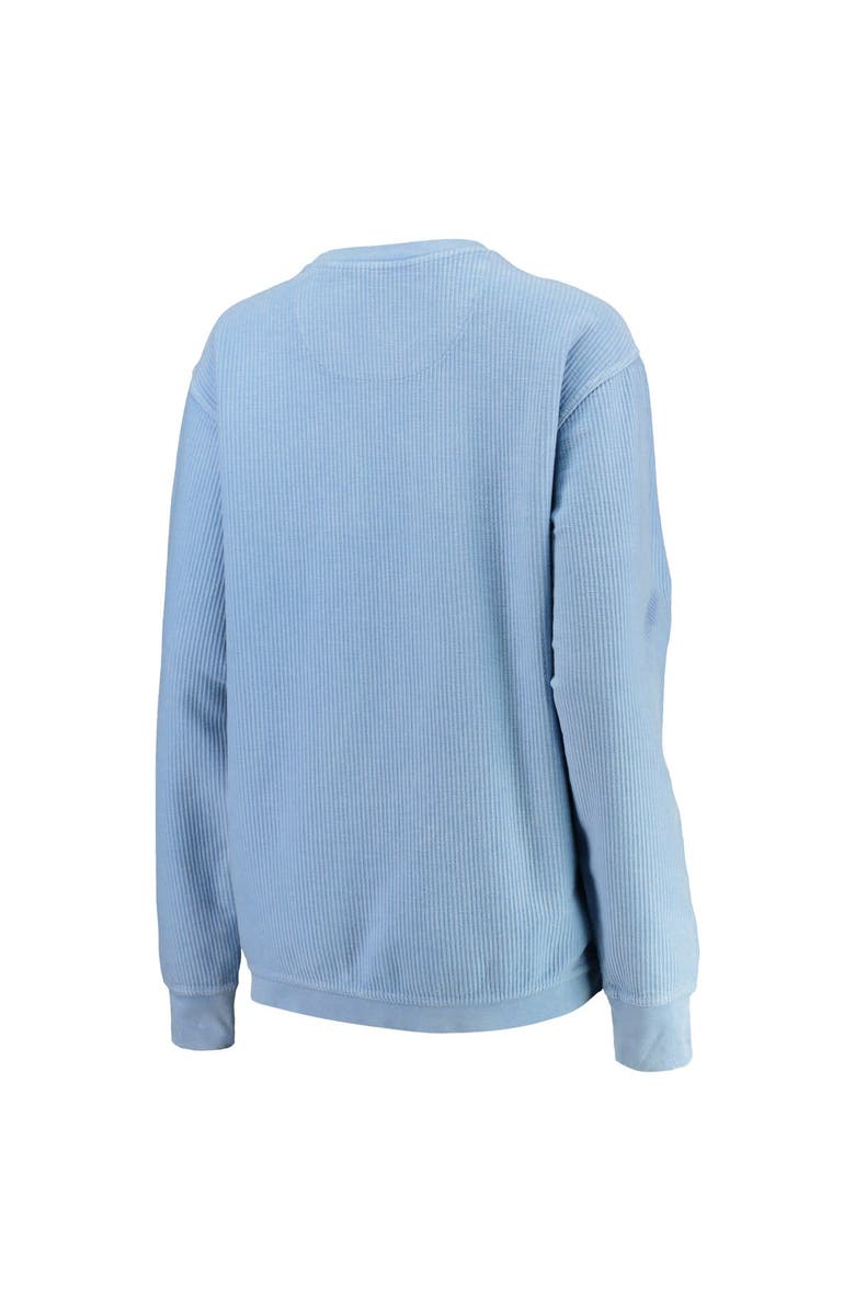PRESSBOX Women's Pressbox Carolina Blue North Carolina Tar Heels Comfy Cord Vintage Wash Basic Arch Pullover Sweatshirt, Alternate, color, Light Blue