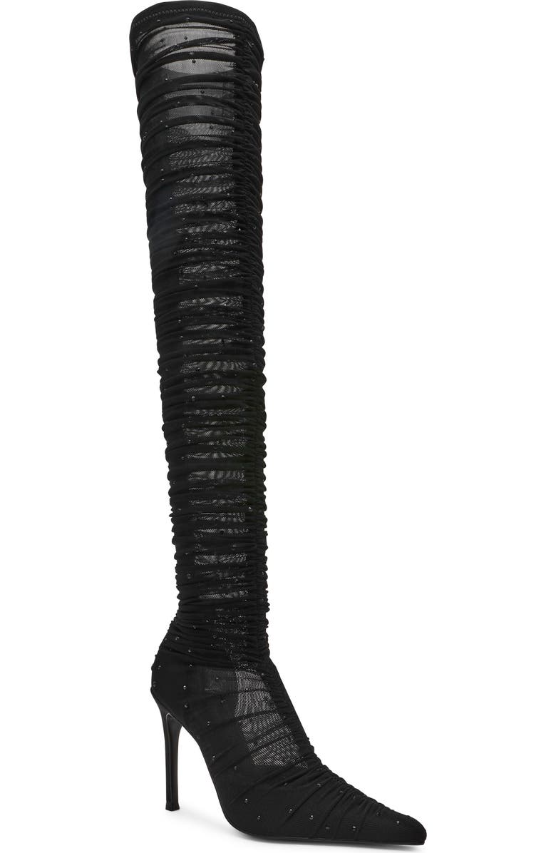Steve Madden Rashida Sheer Mesh Over the Knee Boot, Main, color, Black Mesh
