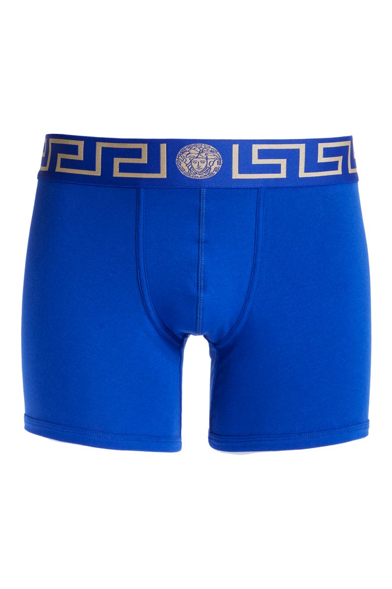 Long Stretch Cotton Trunks, Alternate, color, BLUETTE-GOLD