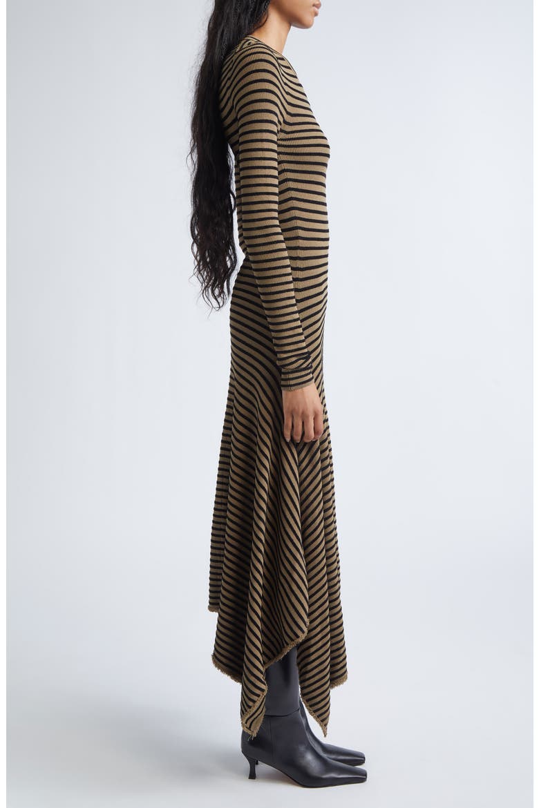 Didi Stripe Long Sleeve Dress, Alternate, color, KHAKI/ BLACK