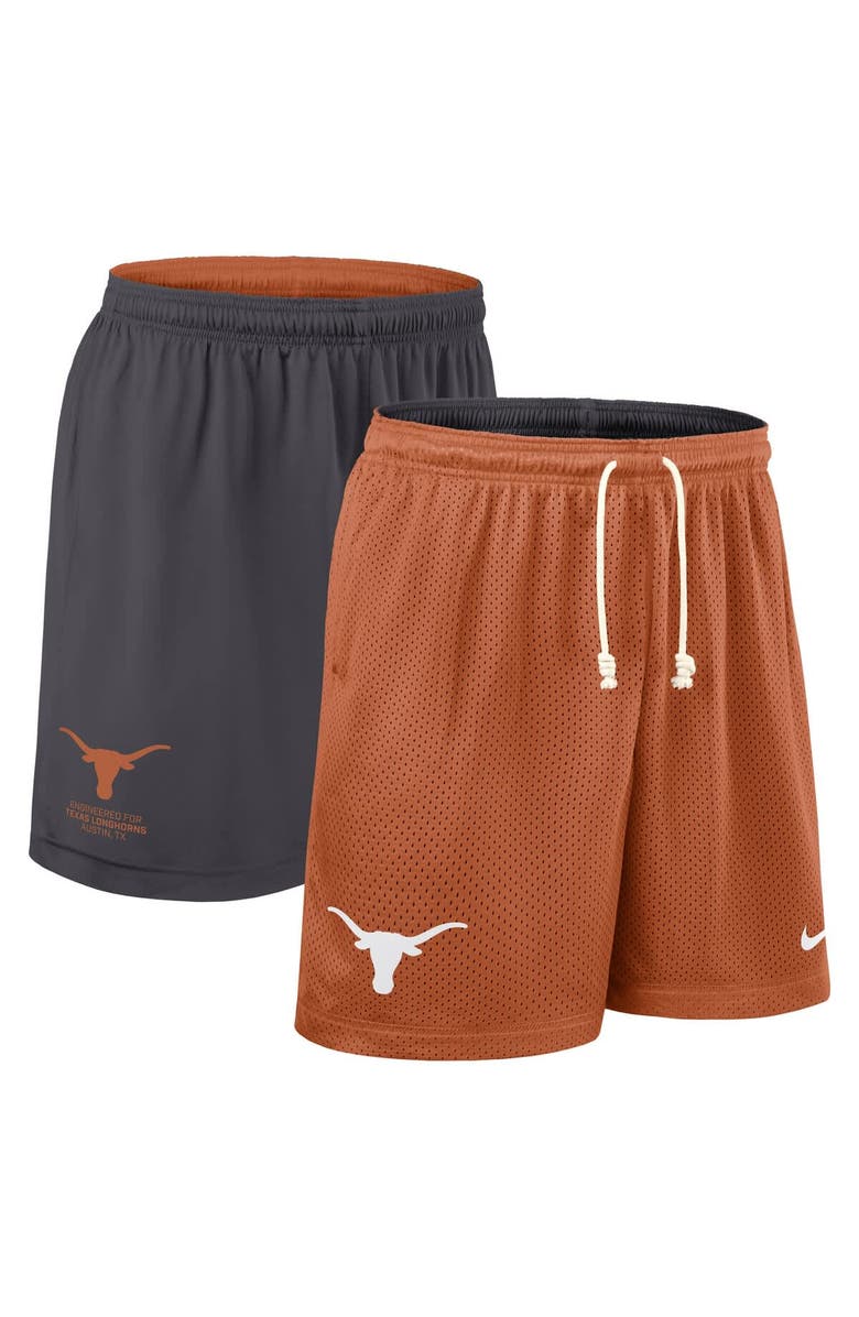 Nike Men's Nike Burnt Orange/Charcoal Texas Longhorns 2025 Sideline Reversible Performance Shorts, Alternate, color, 