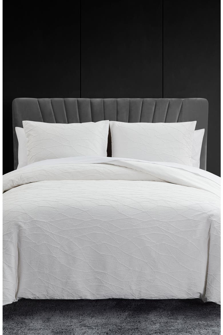 Abstract Crinkle Comforter & Shams Set, Main, color, OFF WHITE