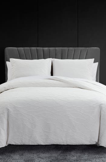 VERA WANG VERA WANG ABSTRACT CRINKLE COMFORTER & SHAMS SET