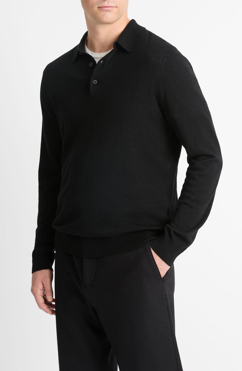 Vince Long Sleeve Merino Wool Polo, Main, color, 