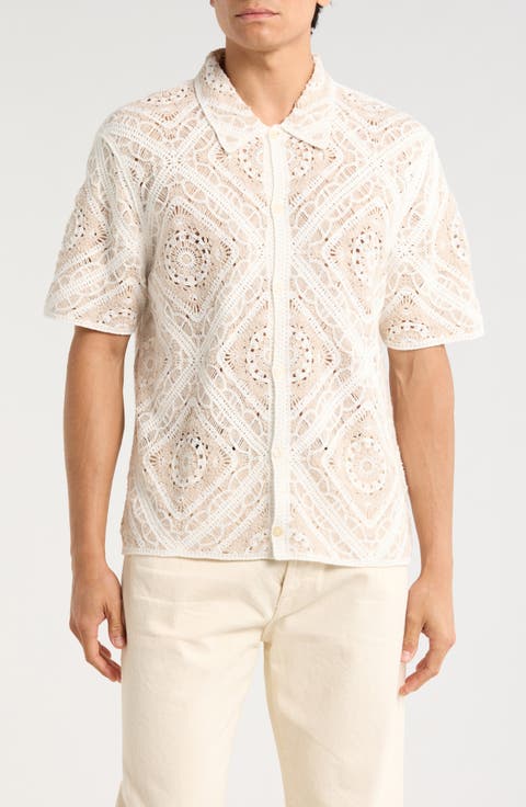 Crochet Button-Up Shirt