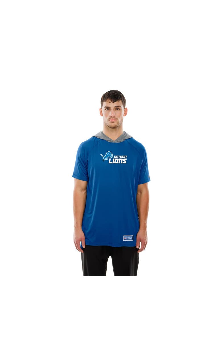 New Era Men's New Era  Blue Detroit Lions Combine Authentic Hooded Raglan Short-Sleeve T-Shirt, Alternate, color, Blue