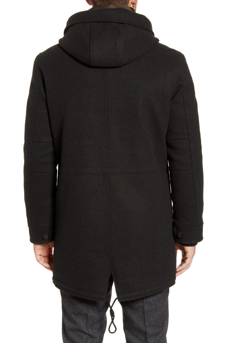 Windproof Water Resistant Parka, Alternate, color, BLACK