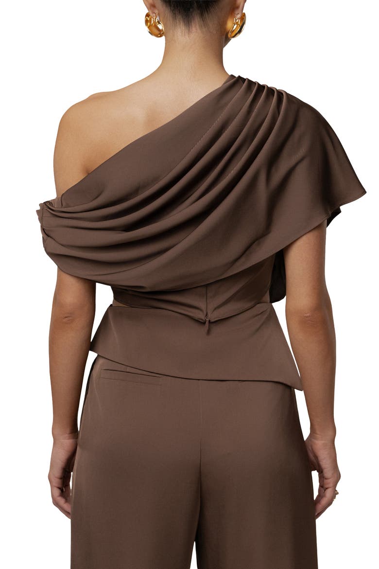 Gleam and Glow Satin Top, Alternate, color, Chocolate