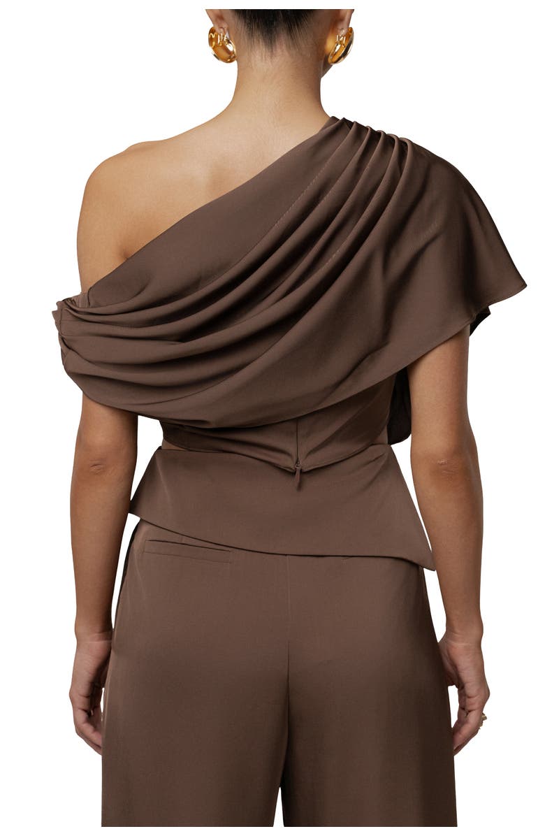 JLUXLABEL Gleam and Glow Satin Top, Alternate, color, Chocolate