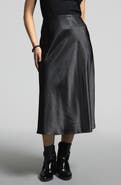 WEEKEND LOS ANGELES Emory Crinkled Satin Midi Skirt
