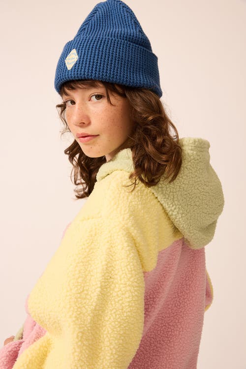 The Sunday Collective Organic Waffle Knit Beanie In Blue