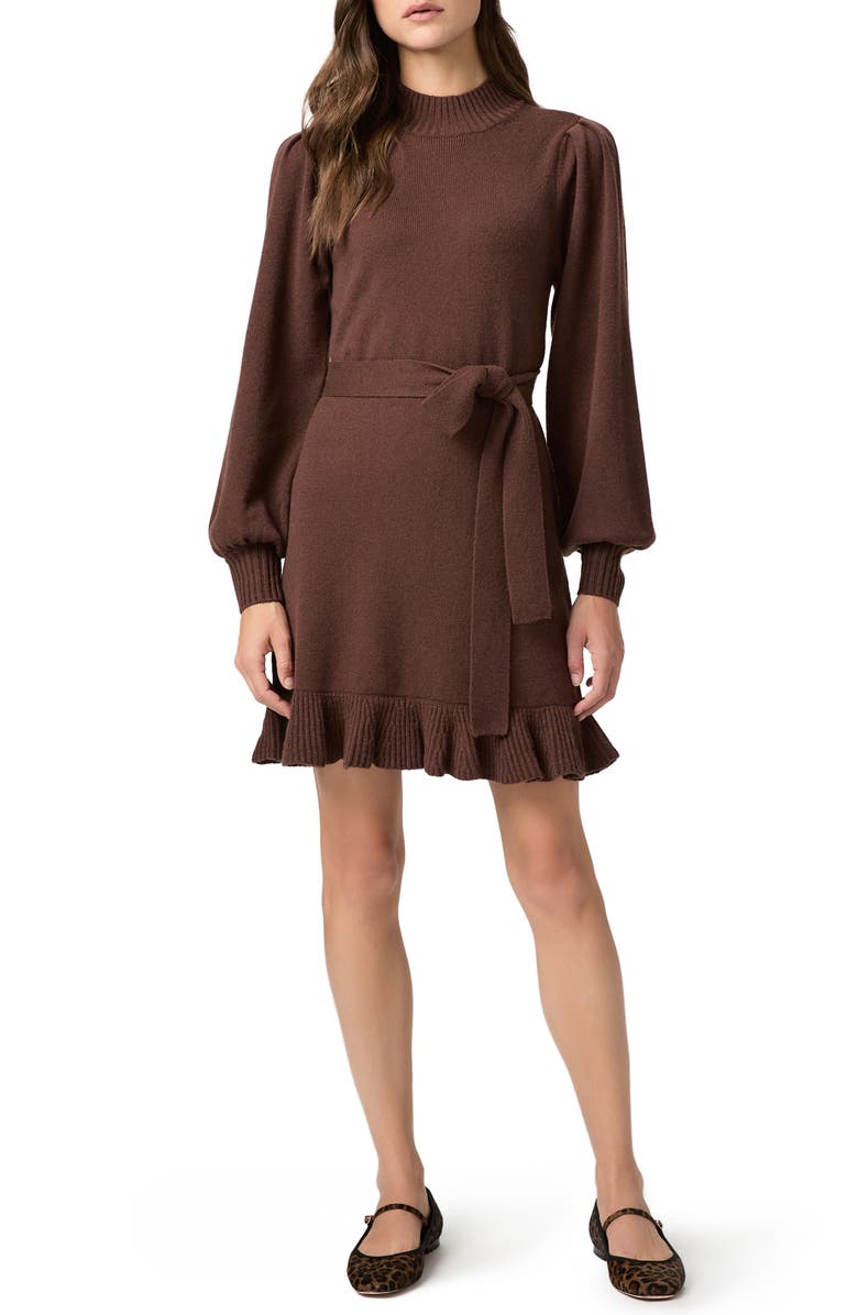 PAIGE Julita Long Sleeve Wool Blend Sweater Dress, Main, color, Tamarind
