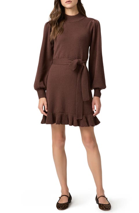 Julita Long Sleeve Wool Blend Sweater Dress