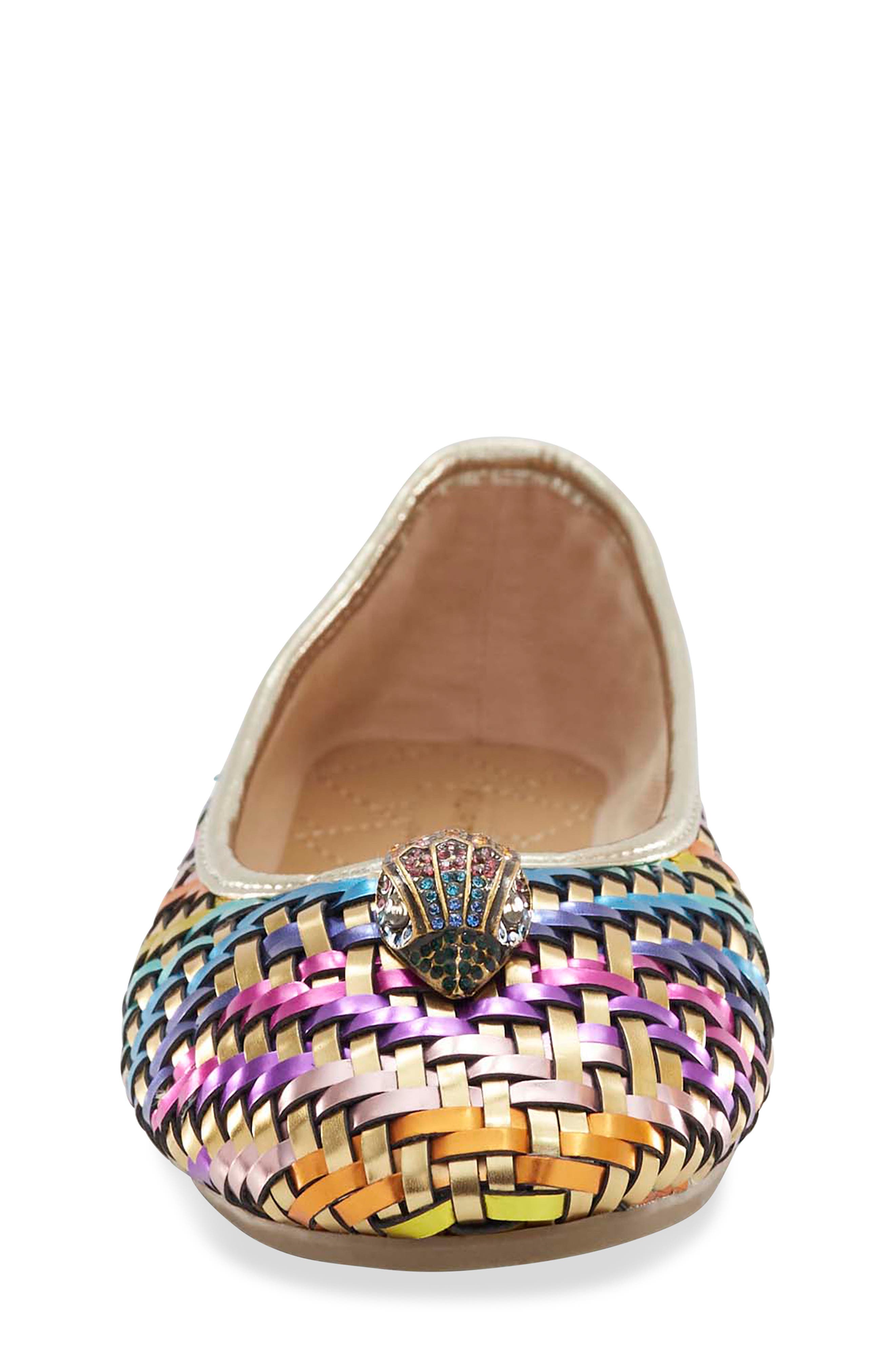 Kurt Geiger London Kids' Mini Eagle Ballerina Flat, Alternate, color, Gold Multi