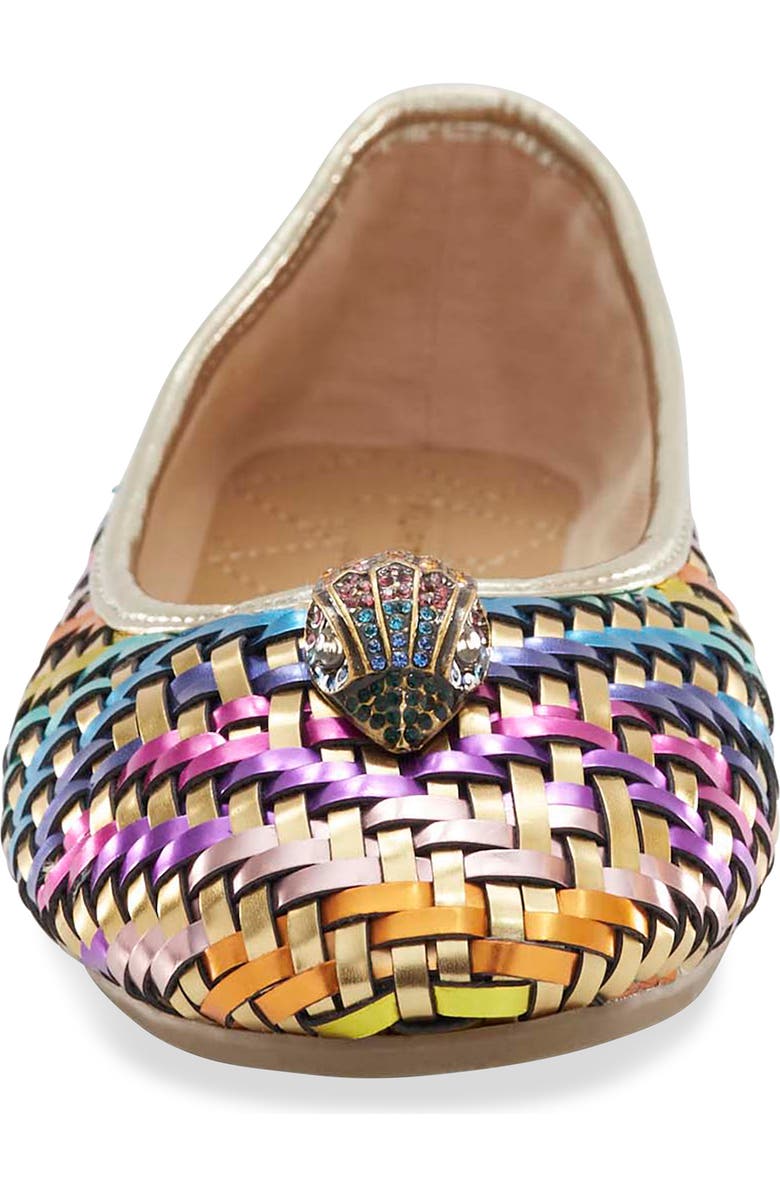 Kurt Geiger London Kids' Mini Eagle Ballerina Flat, Alternate, color, Gold Multi