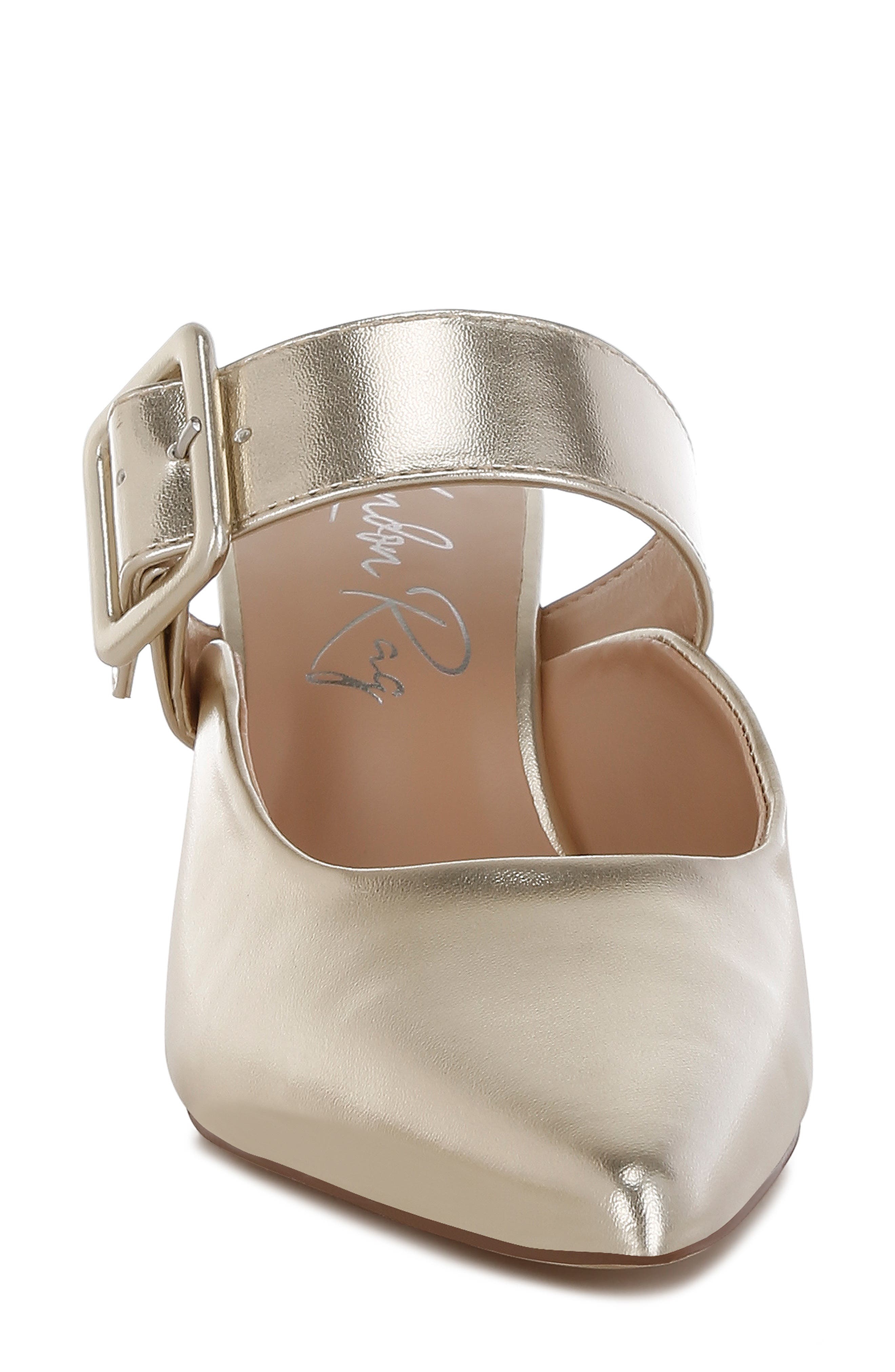 Bismi Pointed Toe Mule, Alternate, color, GOLD