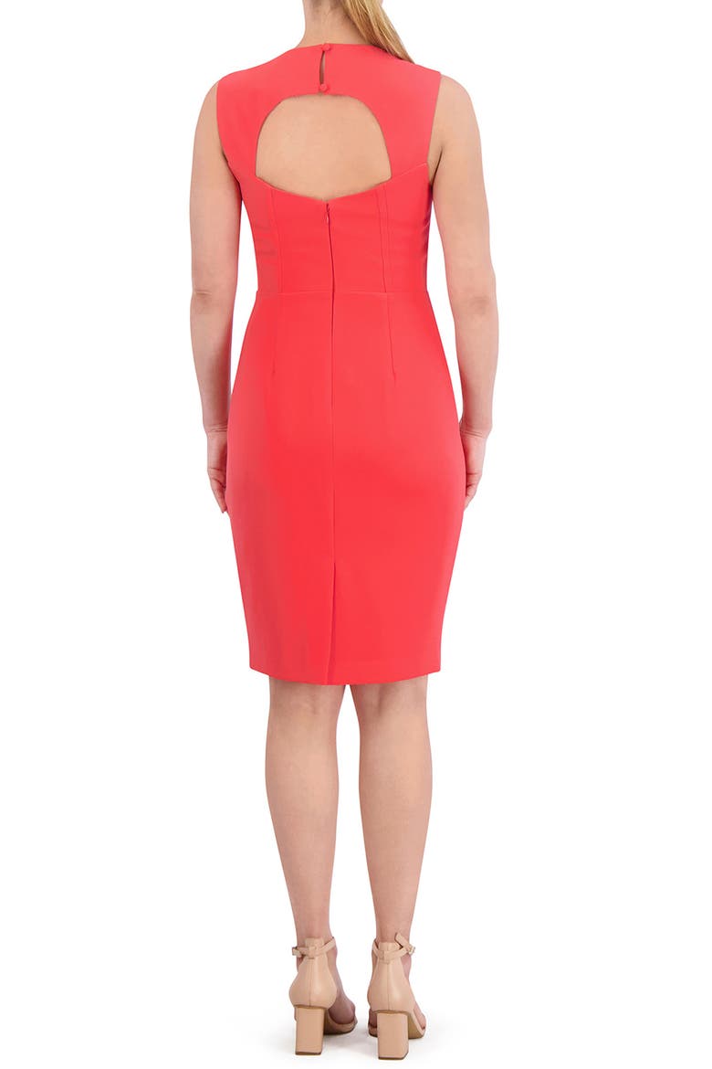 Signature Stretch Crepe Body-Con Dress, Alternate, color, HOT CORAL