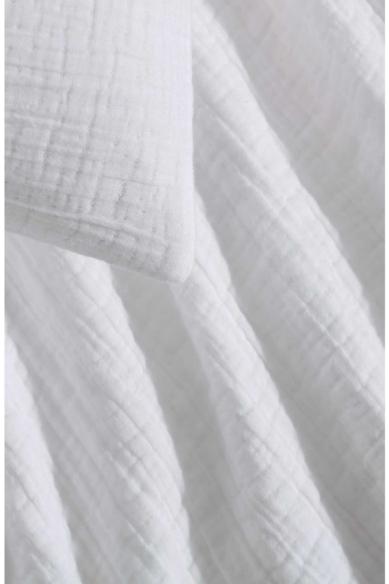 Jacquard Cotton Duvet & Shams Set, Alternate, color, WHITE