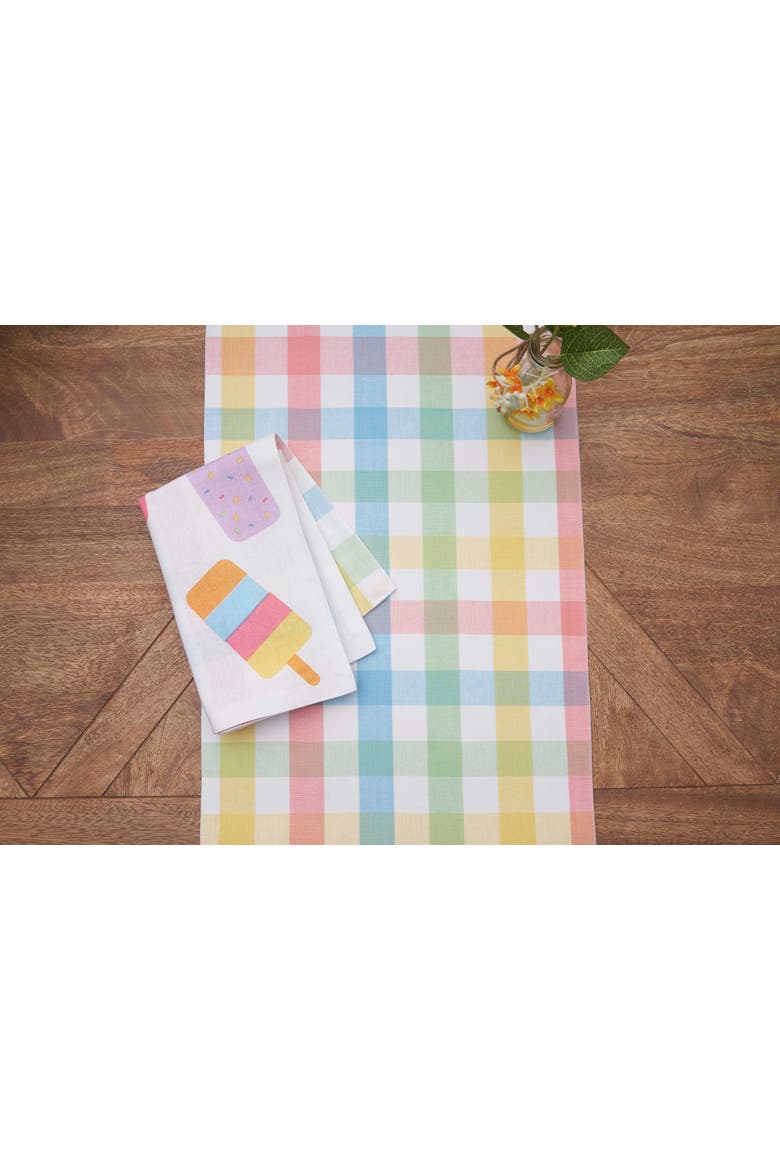 Popsicle Summer Printed 100% Cotton Table Runner 14" x 72", Alternate, color, Orange