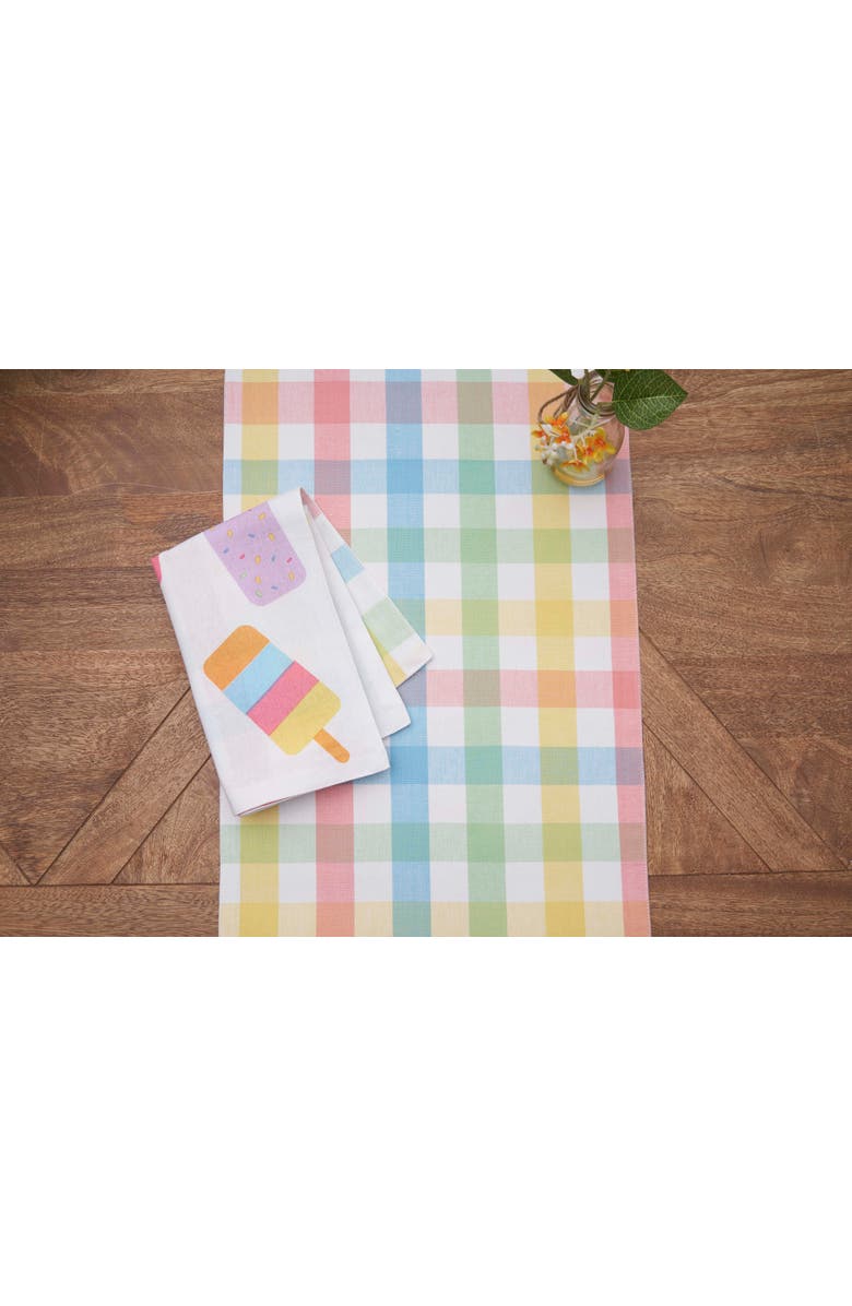 C&F Home Popsicle Summer Reversible Graphic Print Machine Washable Table Runner 14" x 72", Alternate, color, Orange