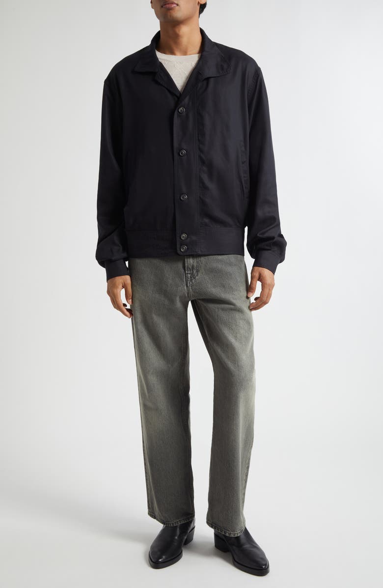 OUR LEGACY Mock Bomber Jacket, Alternate, color, Black Lyocell