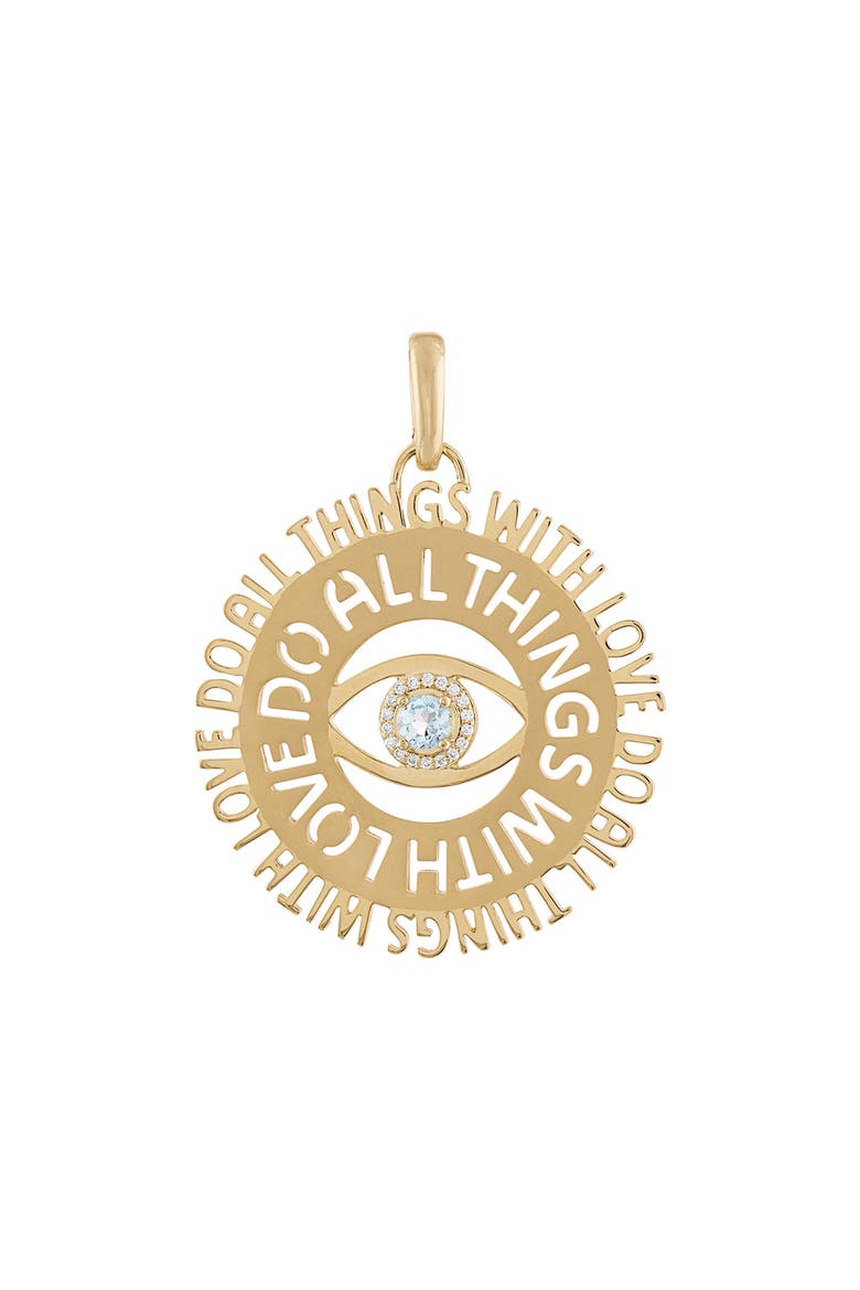 Do All Things with Love Pendant, Main, color, METALLIC GOLD