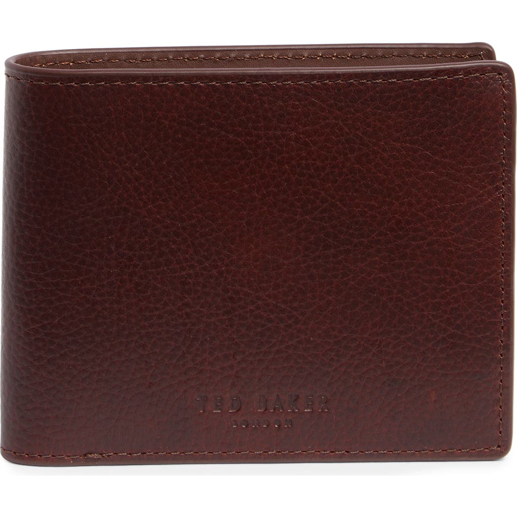 Ted Baker Brockwell Pebbled Bifold Wallet in Tan at Nordstrom Rack