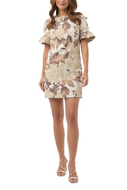 Darling Jacquard Ruffle Sleeve Dress