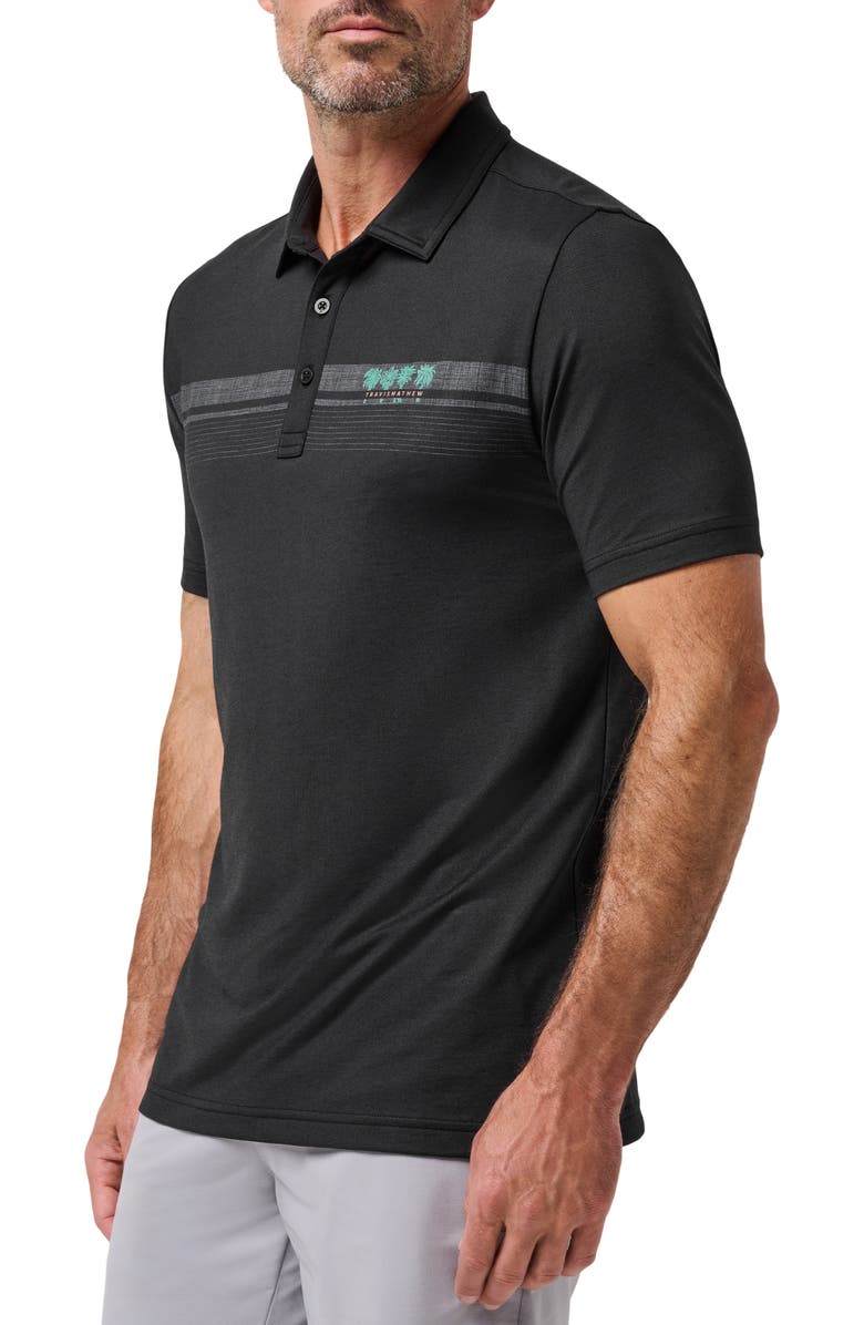 TravisMathew Featherweight Polo, Alternate, color, Black/ Coral Haze