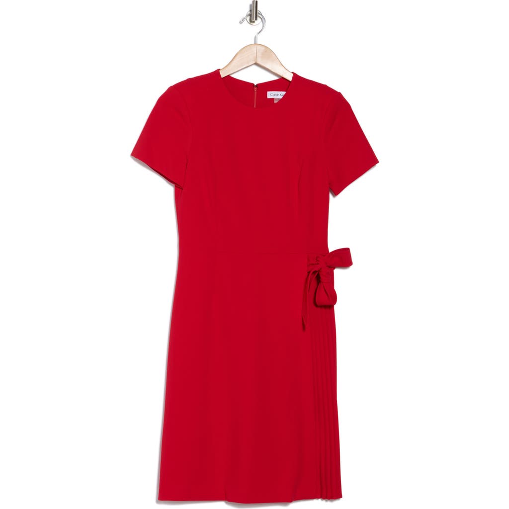 Calvin Klein Side Tie Pleated A-line Dress
