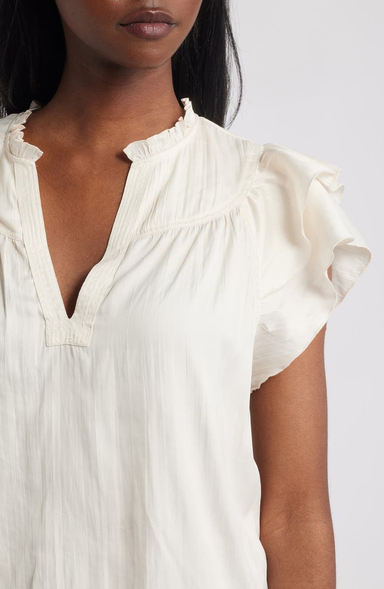 Rails Calista Floral Flutter Sleeve Top, Alternate, color, Ivory