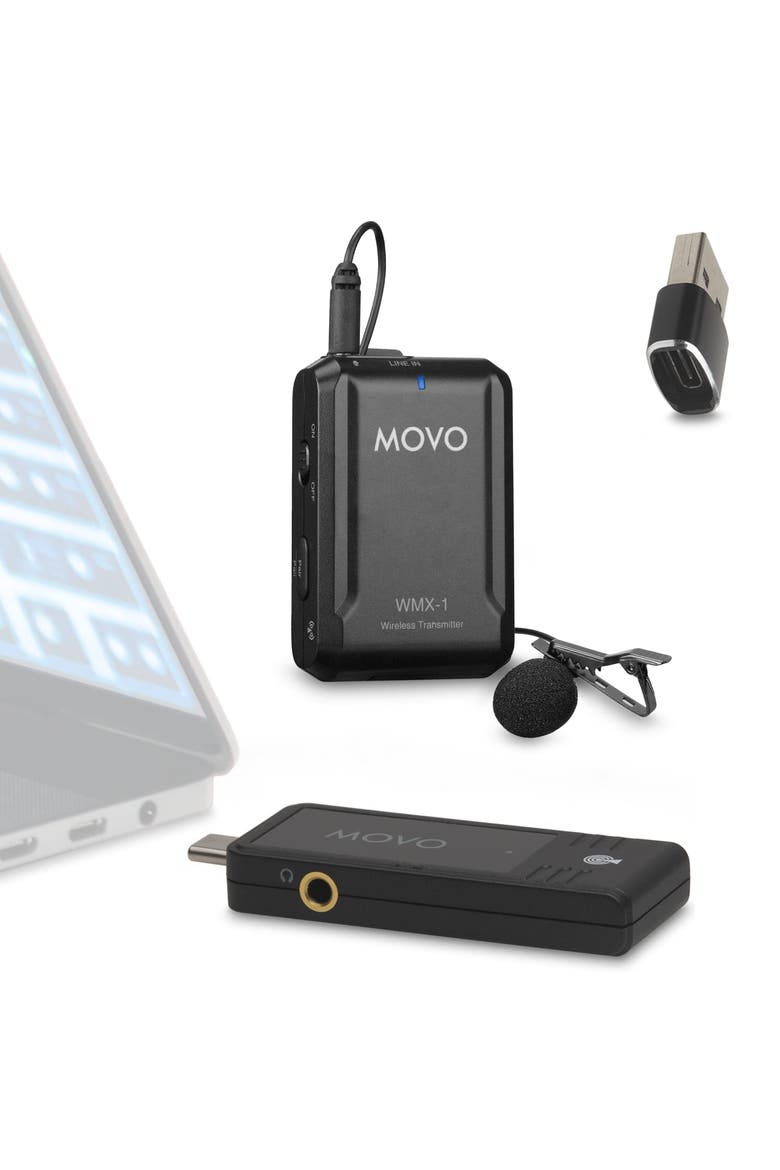 WMX-1-UL Wireless USB and USB-C Lavalier Microphone System for Computers, Main, color, Black
