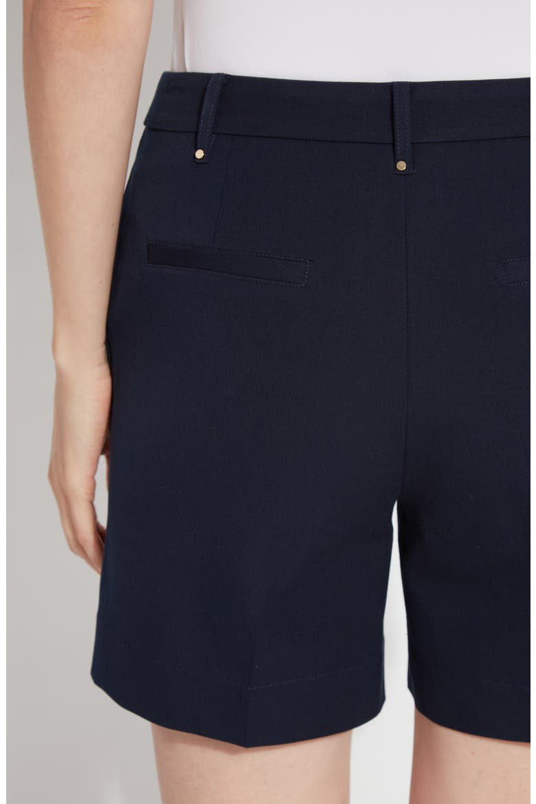 'Lyssentials Amanda Stretch Twill Shorts, Alternate, color, TRUE NAVY