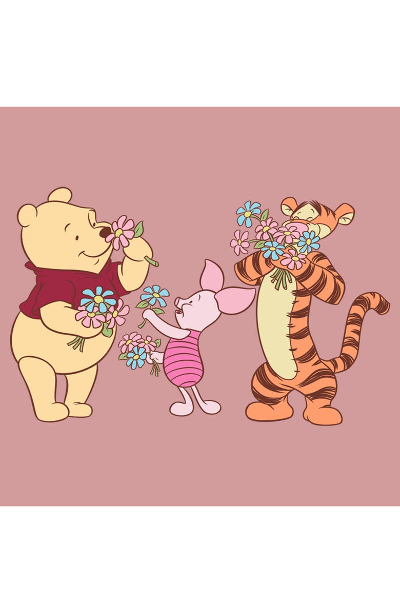 Winnie the Pooh Women's Winnie the Pooh Stop and Smell the Flowers Graphic T-Shirt, Alternate, color, Desert Pink