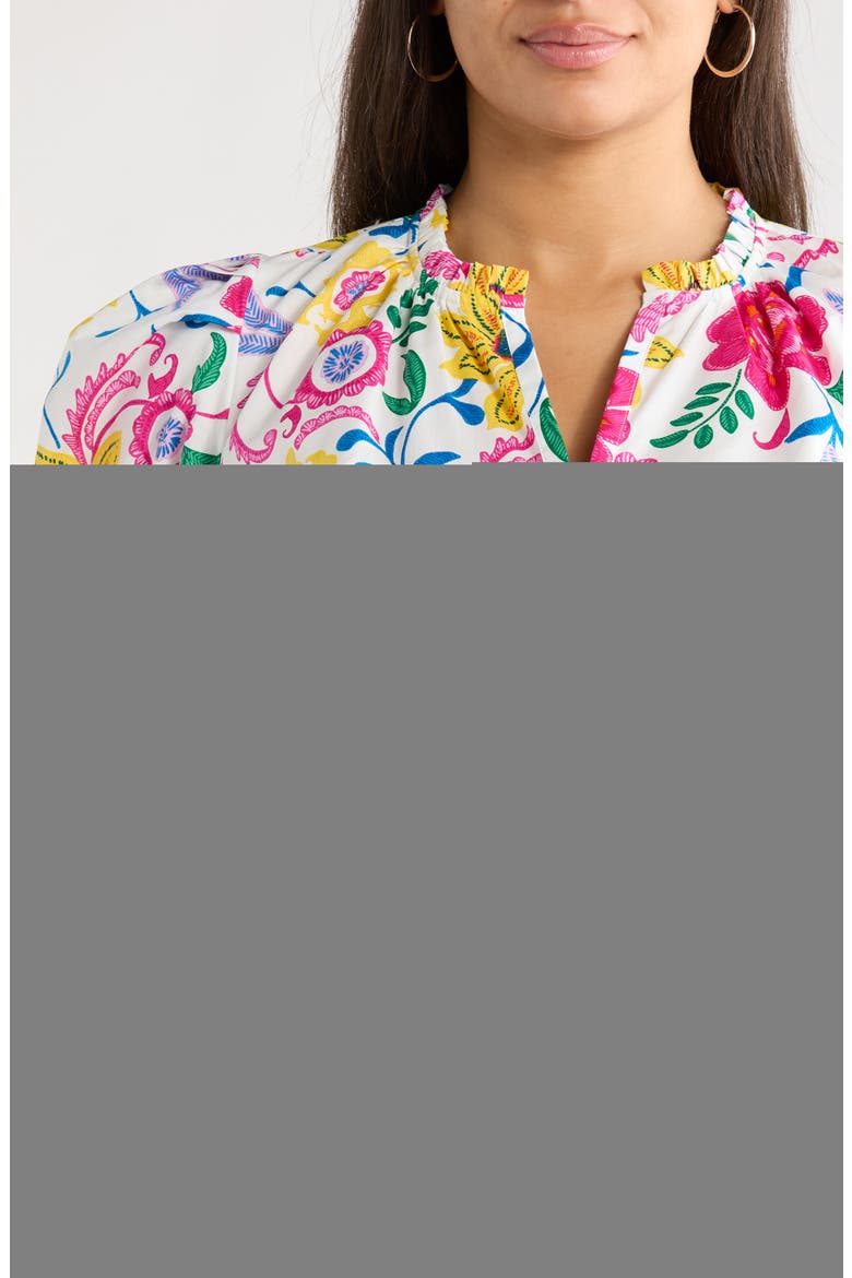 Kress Floral Print Top, Alternate, color, WHITE MULTI