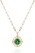 GOSHWARA Round Cut Emerald Medallion Necklace