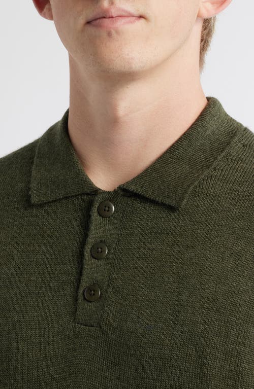 Alex Crane  Anchor Merino Wool Polo Sweater In Green