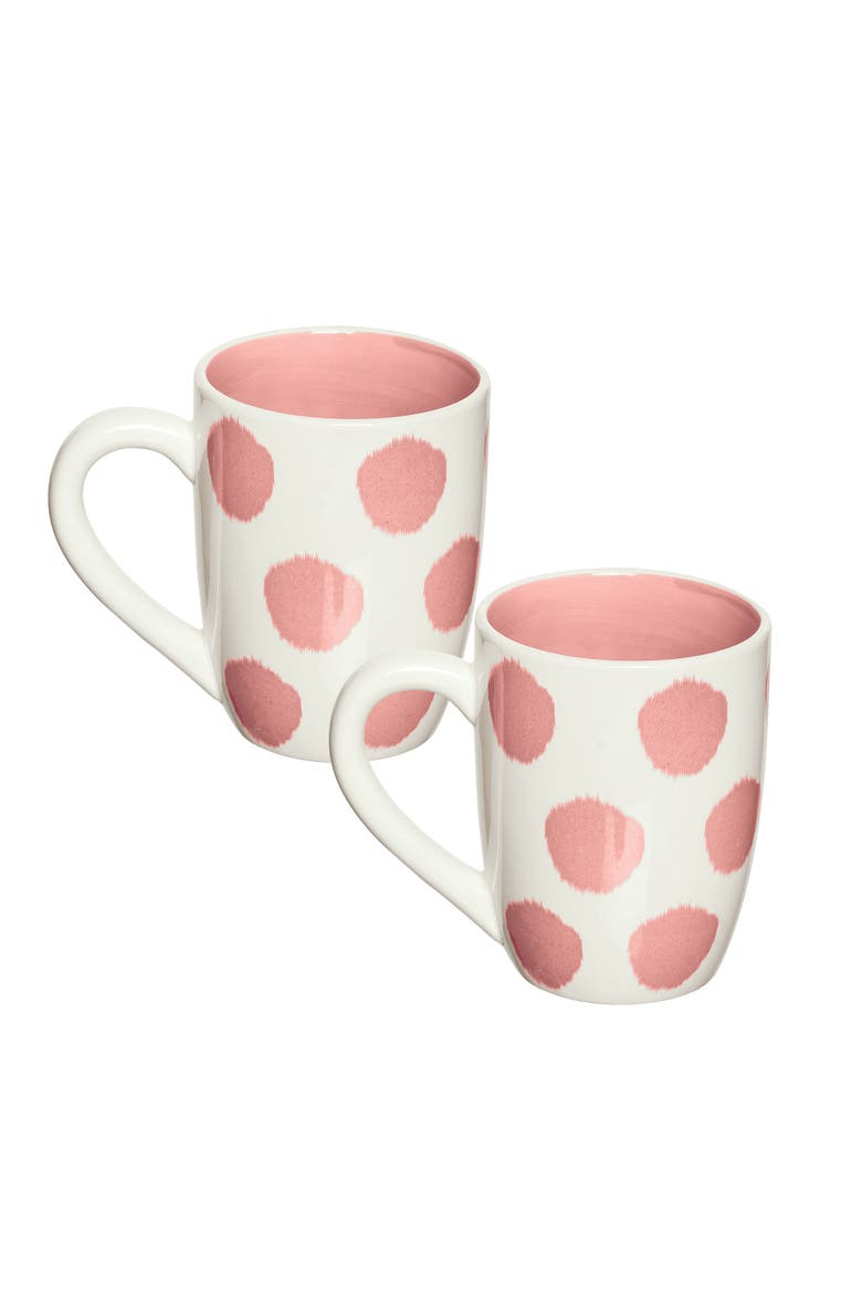 Hibiscus Dot Mug, Set of 2 20 oz, Main, color, Pink