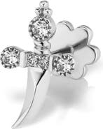 MARIA TASH Diamond Trinity Hilt Dagger Single Stud Earring