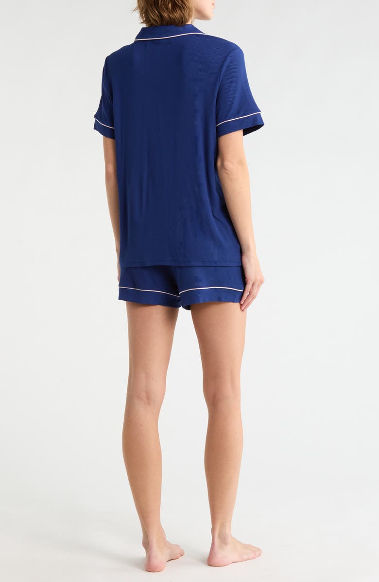 French Connection Short Sleeve Pajama Short Set, Alternate, color, Deep Well