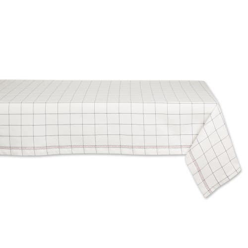 Dii Kitchen Windowpane Tablecloth 60x84 In White
