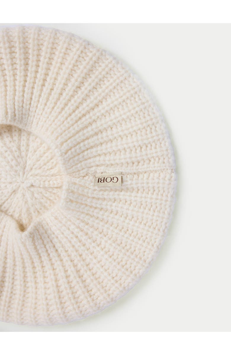 Gobi Cashmere Textured Knit Beret, Alternate, color, White