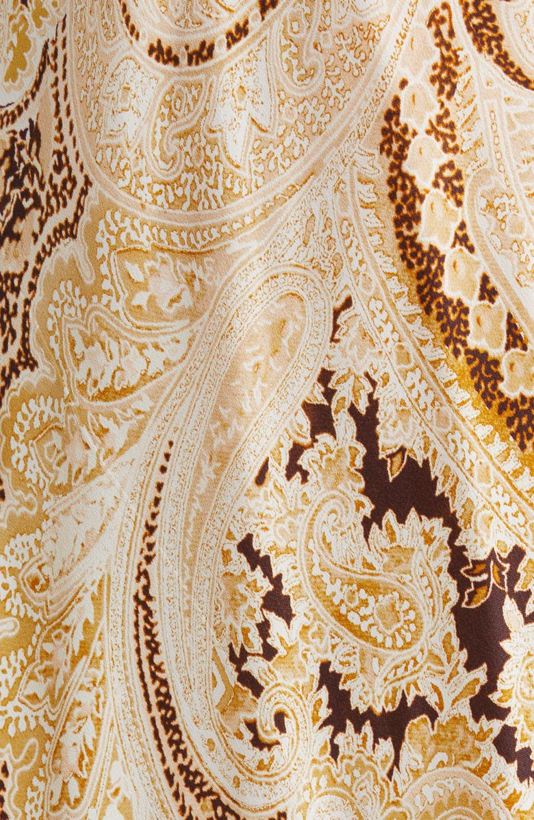 L'AGENCE Elise Paisley Halter Cover-Up Midi Dress, Alternate, color, 