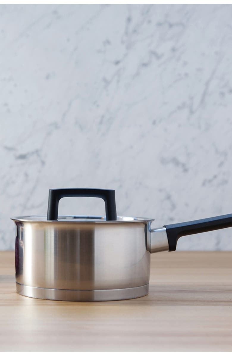 BergHOFF Silver/Black Ron 6.25" Covered Sauce Pan, Alternate, color, Silver/ Black Handle