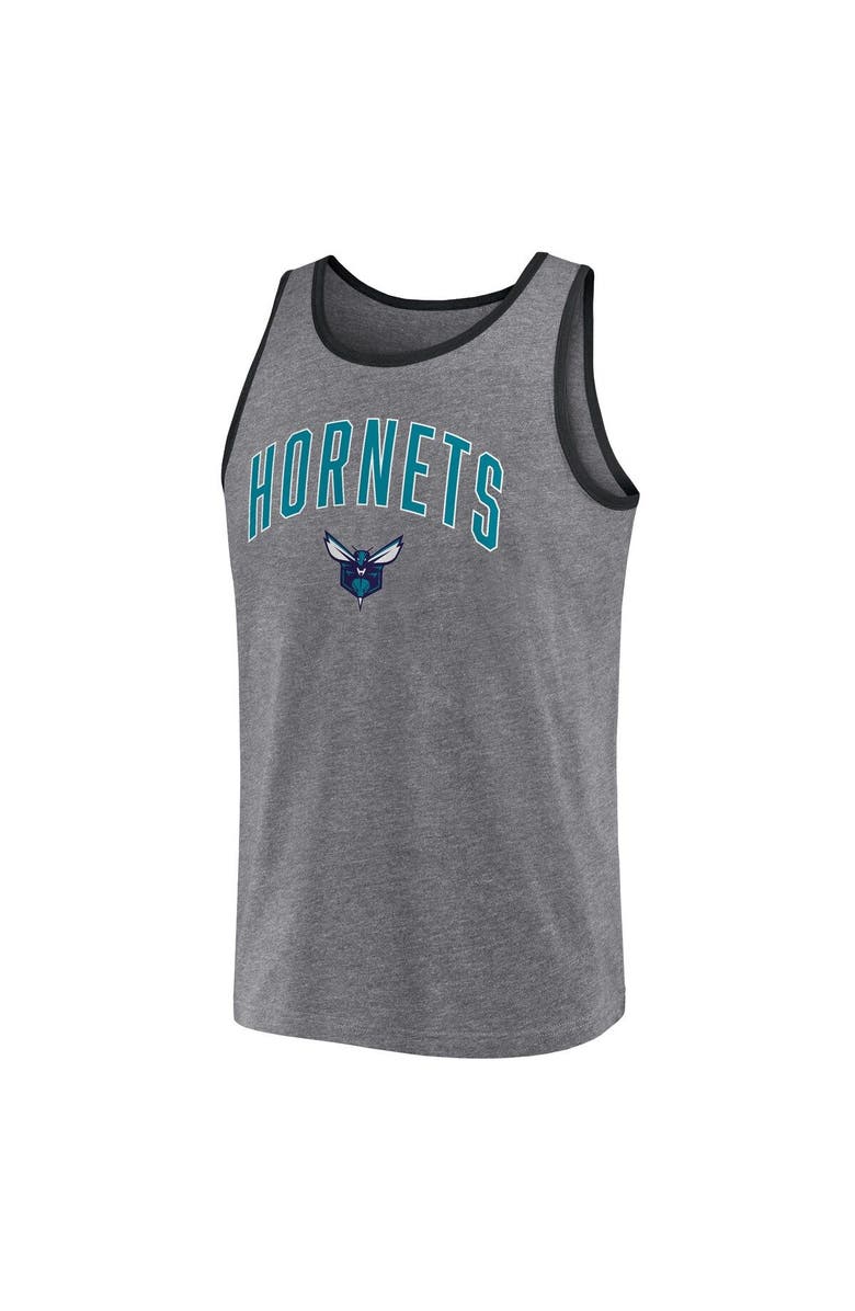 FANATICS Men's Fanatics Branded Heather Gray Charlotte Hornets Primary Logo Tank Top, Alternate, color, 