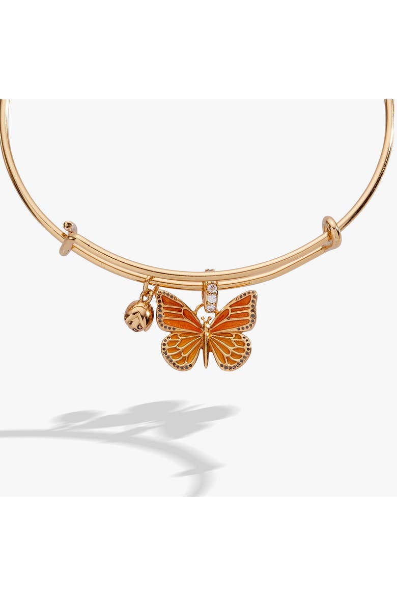 New York Botanical Garden® Monarch Butterfly Charm Bangle, Alternate, color, Gold