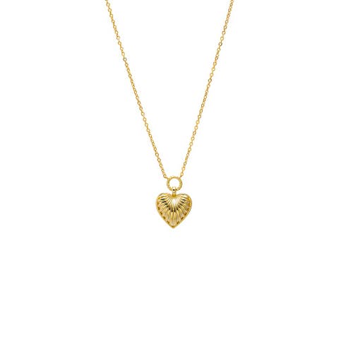 Textured Heart Pendant Necklace