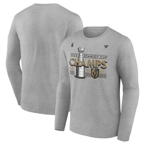 Men's Fanatics Branded  Heather Gray Vegas Golden Knights 2023 Stanley Cup Champions Locker Room Long Sleeve T-Shirt