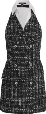 BCBG Tweed Halter Neck Dress